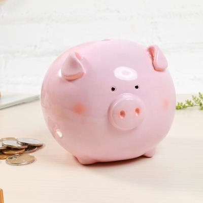 China Cute Decoration/Gift/Souvenir Cqg002 4.5 Inches - Tall Pig Animal Shape Piggy Banks, Resin Money Saving Box For Kids for sale