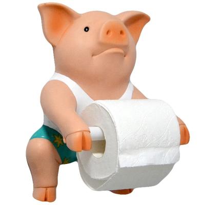 China PVC Pig Style Toilet Paper Holder Hand Tissue Box Household Tissue Box Household Paper Towel Holder Punch Free Reel Spool Device Bathroom Accessory for sale