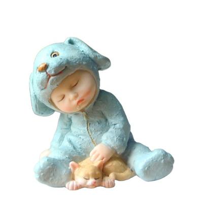 China Wholesale High Quality Europe Sleep Baby Statue Resin Gifts Table Decoration Room Ornaments Z14199A for sale