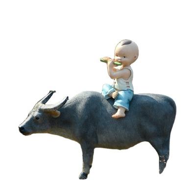 China Europe resin cattle animal ornaments and cowboys chinese style gifts animal ornaments Z16000A for sale