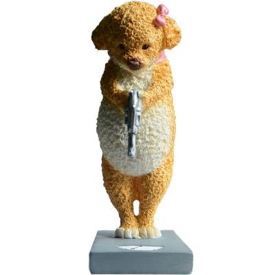 China Europe Puppies Polyresin Dog Figurine Creative Cute Weighing Material Animal Gift Z13014A for sale