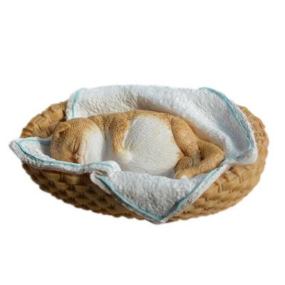 China Basket Cute Fat Cat Animal Resin Miniature Figurine Of Kitten Is Sleeping In The Nice From Europe Gift Idea Z12929A for sale