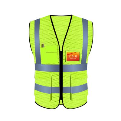 China Custom Made Safety Reflective Vest Water Proof Factory Logo Recycling Working Reflective Vest for sale