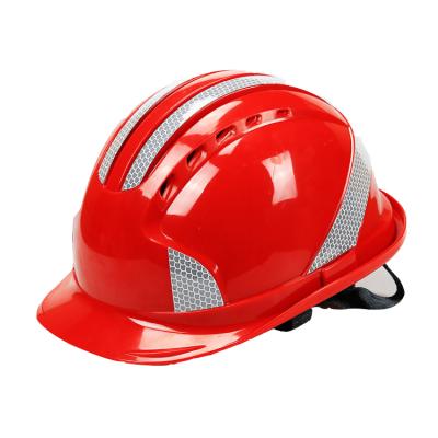 China Reflective Construction Brand Masks High Strength High Quality Construction Safety Helmet With Chinstrap for sale