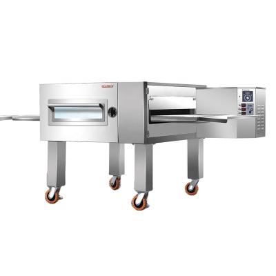 China 33 Inch Hot Air Cycle Gas Pizza Conveyor Belt Rolling Pizza Oven Commercial Pizza Bakery Machine for sale