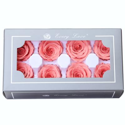 China High Quality Durable Preserved Flower 4-5cm Rose Head in Box for sale