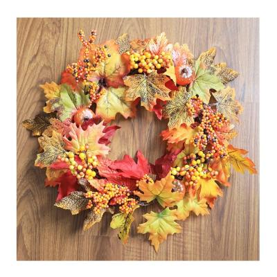 China Warm Durable Halloween Wall Fall Decor Garland Christmas Halloween Fall Wreath Fall Wreath Decoration For Harvest for sale