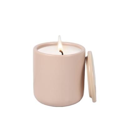 China Wholesale Empty Ceramic Candle Holder Beautiful Ceramic Containers For Candles Color Custom Ceramic Candle Jars for sale