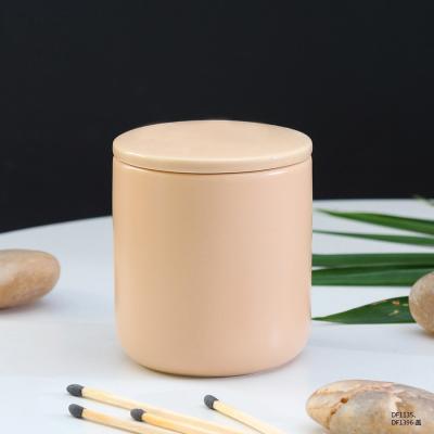 China Candle Wholesale Ceramic Jars For Candles Beautiful Ceramic Jars With Lids For Custom Ceramic Candle Jars for sale