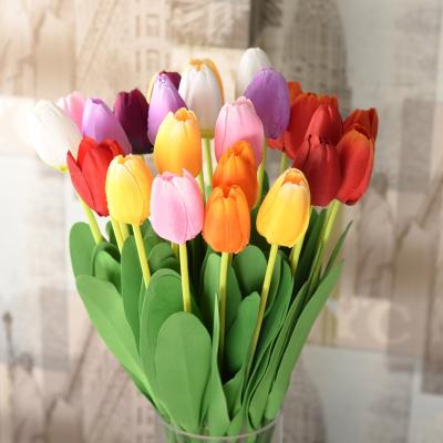 China Hot Selling Realistic Mini Tulip Flowers Cheap Artificial PU Real Touch Floral Decoration for sale