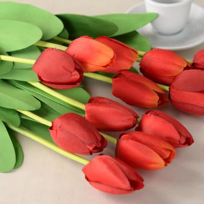 China Wholesale Lifelike Mini Silk Long Stem Tulip Artificial Flower For Home Wedding Decoration for sale