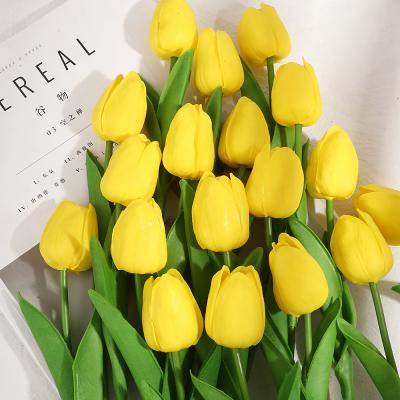 China Tulip Flower Real Touch Realistic For Home PU And Wedding Decoration Tulip Flower for sale