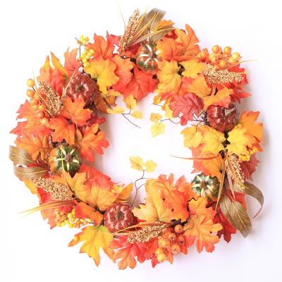 China New Durable Decor Garland Christmas Halloween Wreaths Fall Decoration Fall Wreath Halloween Wall Decor For Harvest for sale