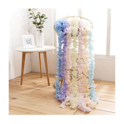 China China Factory Wholesale Realistic Artificial Wisteria Garland Hanging Flowers for Wedding Backdrop Decoration for sale