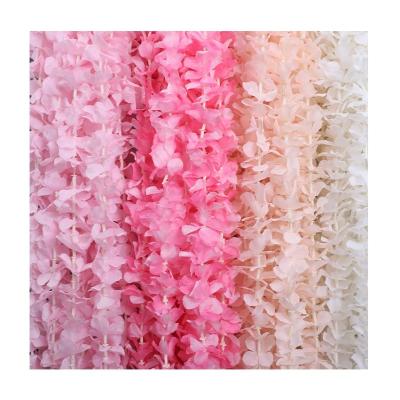 China Nice Realistic Quality with Cheap Price Artificial Wisteria Garland Hanging Flowers for wedding backdrop decoration for sale