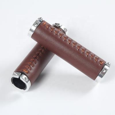 China MTB Bike Leatherette Grip Handle For Vintage City E-Bike /fixied Bicycle for sale