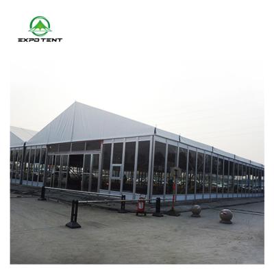 China 8-10years Custom Size 500 People Aluminum Wedding Party Permanent Transparent Glass Marquee Aluminum Tents for sale