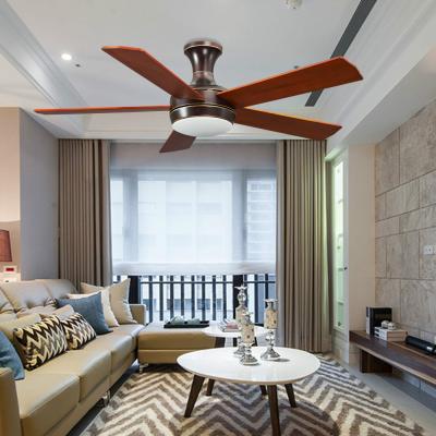 China Expensive flush mounted wooden ceiling fan with LED light and remote control ceiling fans wood for sale