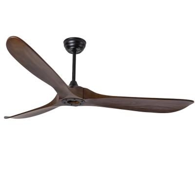 China New 60 inch carved wood ceiling fan with remote control rustic ceiling fans for farmhouse for sale