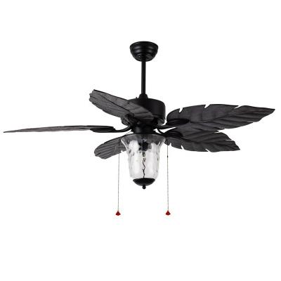 China Hot sale energy saving European style 52 inch IP44 waterproof indoor outdoor pull chain remote control ceiling fan with lamp for sale