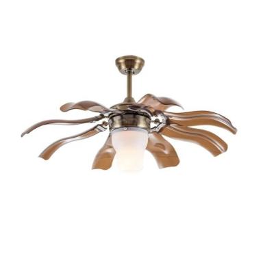 China 42 inch special design high efficiency big air flow remote control hidden blade ceiling fan light Te koop