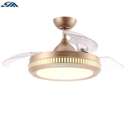 중국 42 inch low watt bldc motor 6 speeds American style rose gold fandelier invisible bladeless ceiling fan for home 판매용