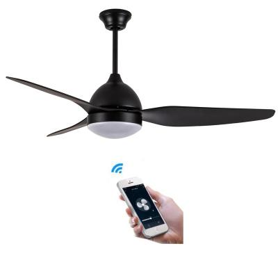 China newly design 110V 220V DC energy saving remote control smart WIFI decorative lighting intelligent dimmable LED ceiling fan for sale