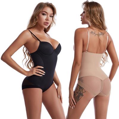 China Breathable Women Tummy Control Shapewear Shorts Slimming Tummy Control Full Butt Lifter Jumpsuit Shapewear With Build In Bra for sale