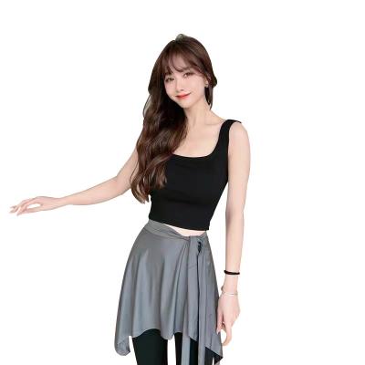 China Summer Hot Selling Short Cropped Cropped Vest Elasticity Top Navel Sleeveless Vest Tops For Newspaper for sale