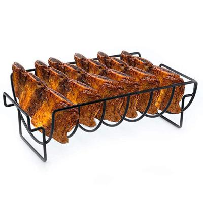 China Thermal Resistance Rib Rack and Roast Racks for Smoking and Grilling Stainless Steel Dual Function Rack Fit Turkey for sale