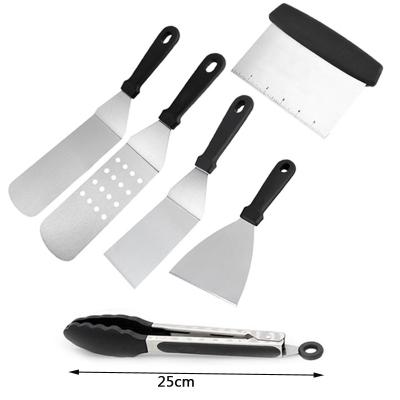 China Easily Cleaned Spatula Metal Set Stainless Steel Griddle Accessories GRILL Grill Spatula Scraper for Flat Surface Teppanyaki Grill BBQ for sale