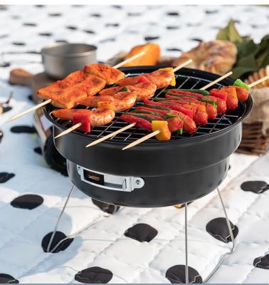 China Durable Easily Assembled Restaurant Mini Round Barbecue 26CM Outdoor Picnic Hibachi Camping Grill for sale