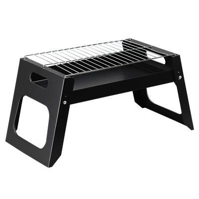 China Easily Assembled Black BBQ Portable Grill Charcoal Grill Outdoor Rectangular Folding Camping Party Use for sale