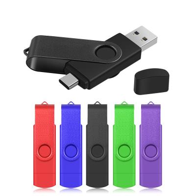 China Metal USB3.0 USB Flash Type C Drives Memory Sticks, Type-C OTG 2 in 1 Flash Drives, 8G Pen Drive Customs Logo 16g32gb 64gb 128gb for sale