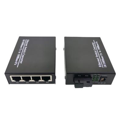 China 1F4E 155M Fiber Port and 4*10/100M FAST Ethernet Switch 4Port RJ45 UTP Fiber Media Converter Fiber Optic Switch 1SC 4RJ45 for sale