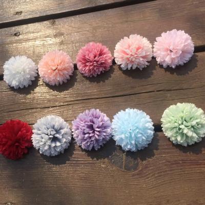 China Popular cake decoration flower heads chrysanthemum tassel garland design 7cm silk flowers for sale