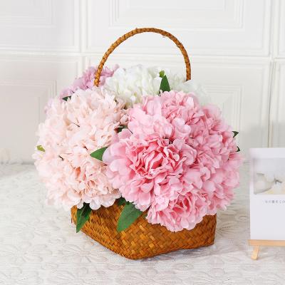 China Fashional artificial flower simulation bridal bouquet peony Majorca hydrangea bouquet large for wedding bedroom decoration for sale