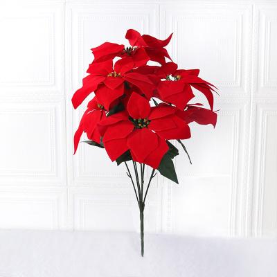 China Wholesale New Simulation Flower Wedding Package Home Decoration Durable Red Flannel Flower Package Red for sale