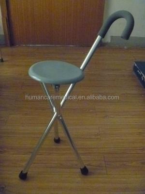 China Wholesale Home Care Stool Aluminum Portable Folding Cane With Three Legs for sale