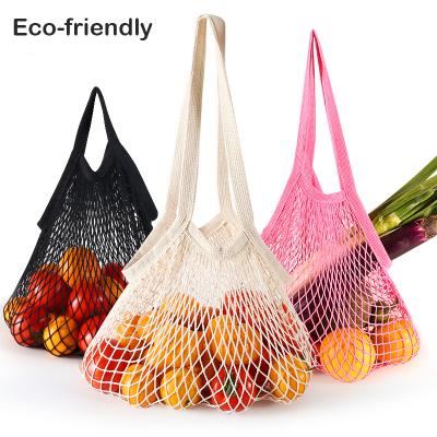 China Reusable Cotton Tote Vegetable Mesh Shopping Bags Net Mesh Bag Grocery Bags for sale