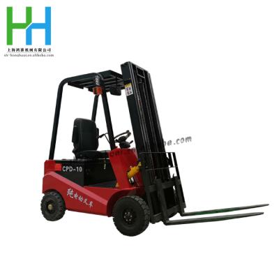 China Warehouse Airport Large Transport Electric Forklift Small 1 Ton Capacity Stacker Truck Hydraulic Four Wheel Electric Pallet Truck Electric Forklift for sale