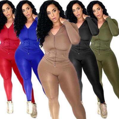 China Breathable 2022 Women Two Piece Hoodie Sets Solid Color Sport Wear Stretchy Trotter Pants Two Piece Pants Set Spring Apparels For Women for sale