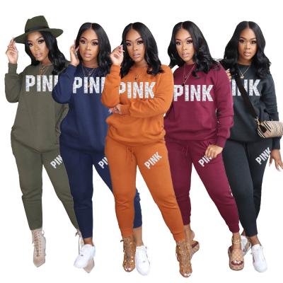 China Breathable Custom Logo Ladies Summer Two Piece Set Long Sleeves Outfit Women Clothing Pants 2 Piece Sets for sale