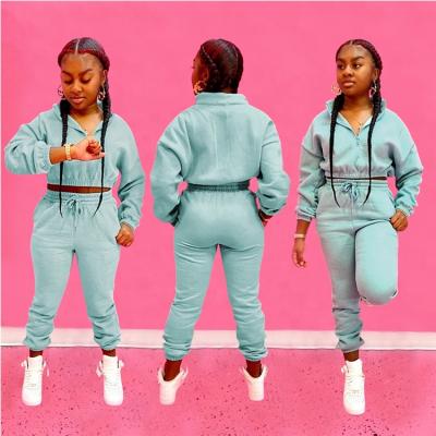 China Anti-wrinkle QZ180 - New Design Women Hoodie Winter Casual Tracksuit Two Piece Sets Pants Woman 2 Piece Set for sale