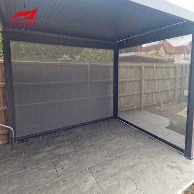 China Electric Zip Track Blinds Windproof Rainproof Outdoor Zip Screen Roller Blinds for sale