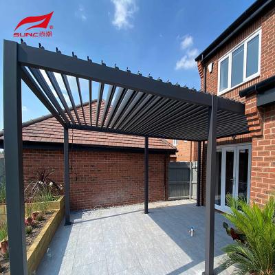 China Outdoor Custom Motorized Aluminium Pergola Louvred Roof With RGB Light for sale