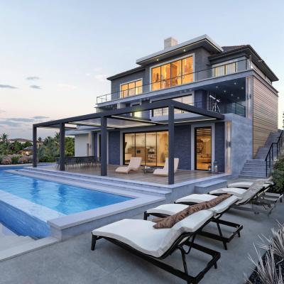 China Outdoor swimming pool waterproof sunshade customized aluminum alloy pergola for sale