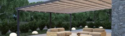 China Anodic Oxidation Retractable Roof Pergola Automatic Rainproof PVC Durable for sale