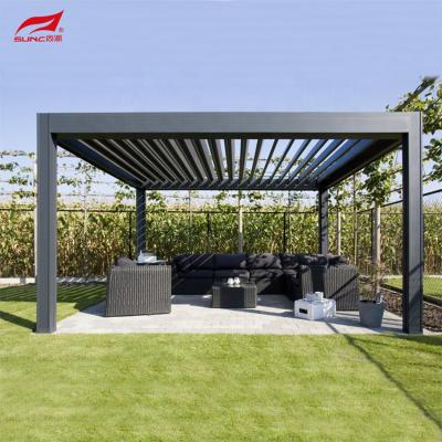 China Waterproof Manual Motorized Pergola Extruded Garden Aluminum Gazebo for sale