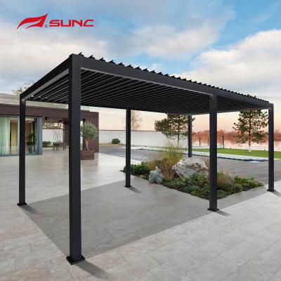 China Waterproof Manual Aluminum Pergola Hardtop Garden Building Gazebo for sale